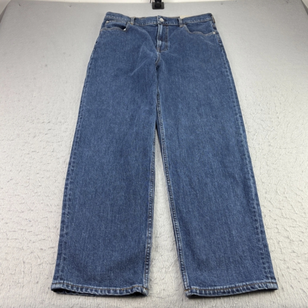 Everlane Way High Jeans Womens Size 32 Long Blue Denim Straight Leg NEW
